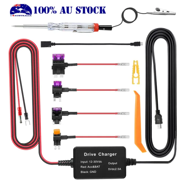 MINI USB CAR Dash Cam Hard Wire Fuse Kit Protects Against Battery Drain  $21.05 - PicClick AU