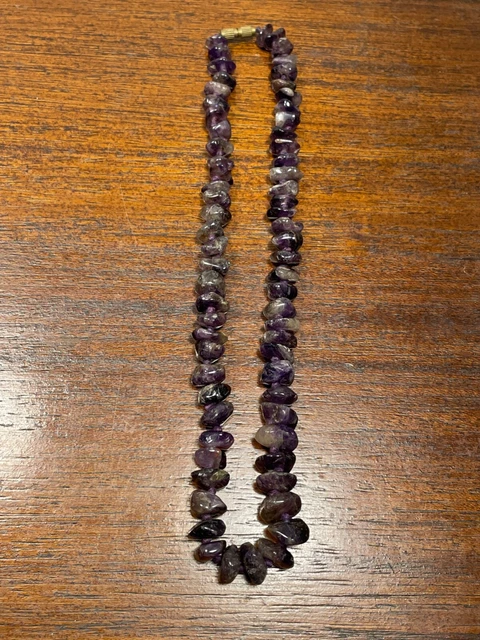 Collier De Perles En Pierre Naturelle Marron - Ancien, Longueur 56-60 Cm, Occasion
