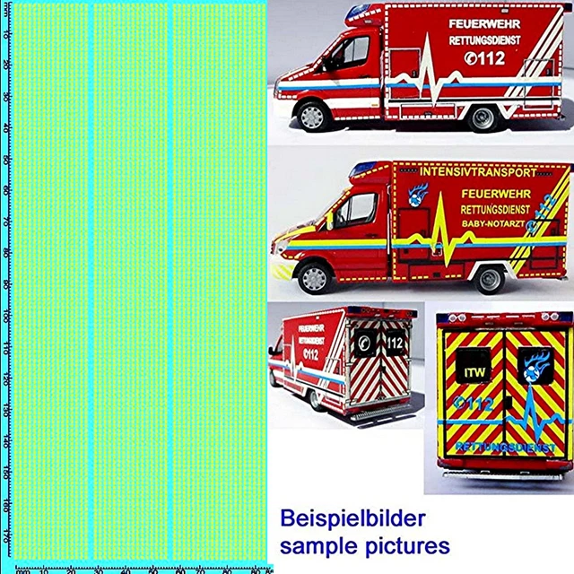 Décalcomanies Secours Ambulatoires Jaune Fluo 1/87 - 177x80 Mm - INTERDECAL - Neuf