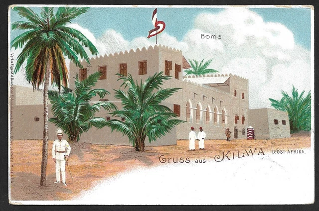 DOA Litho Privatganzsache PP 2 Gruss aus Kilwa ° Mohorro 11.8.99