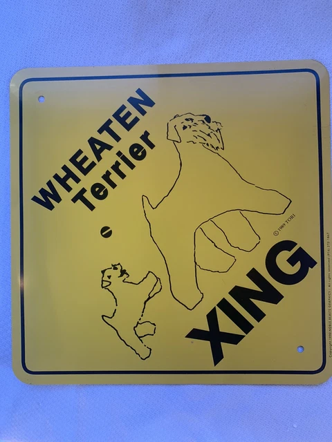 Vintage 1990 Wheaten Terrier XING Sing Aluminum 12" x 12"