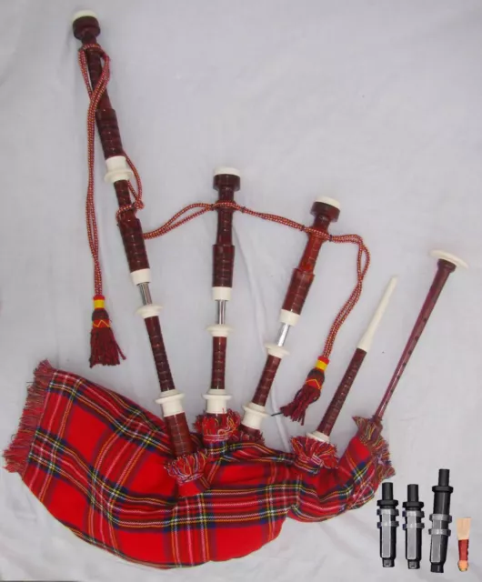 Scottish Highland Rosewood Bagpipe Full Silver Mounts