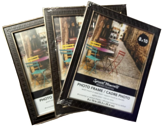 Special Moments (Memories Collection) Black Picture Frame 8x10” 3 Pack