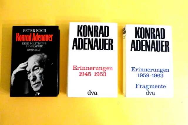 Adenauer Konvolut ,  2x Erinnerungen 1945-53 u. 1959-63 + Peter Koch, Adenauer