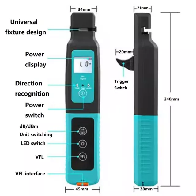 4 IN 1 Fiber Optical Identifier Built in 10mw Visual Fault Locator 800-1700nm 2
