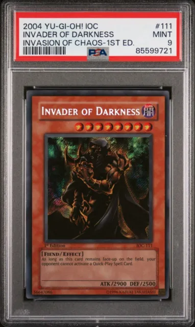 Yugioh! Invader of Darkness IOC-111 Secret Rare 1st Edition PSA 9