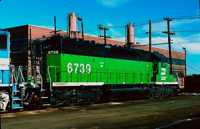 Original Kodachrome Slide Burlington Northern Sd40-2 #6739 Denver, Co 9/17/89