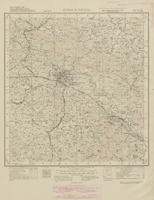 SURVEY OF INDIA 73 J/NW Jharkhand Jamshedpur Dalma Hilltop Sanctuary 1929 map