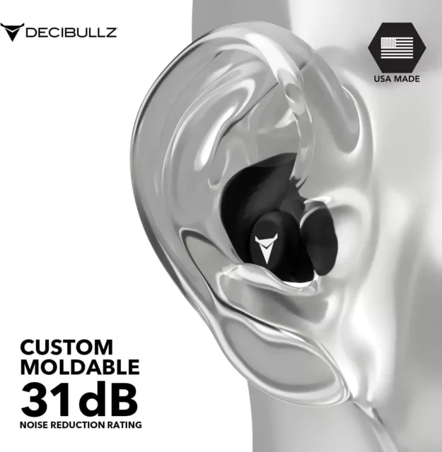 Decibullz - Custom Molded Earplugs, 31dB Highest NRR, Comfortable Hearing Prote 3