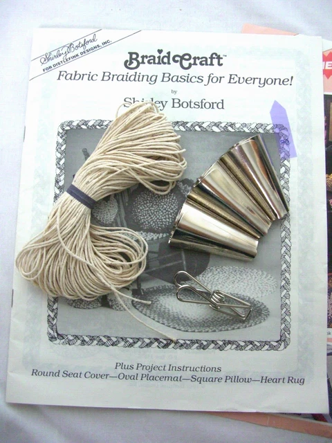 Folleto artesanal de trenza de Shirley Botsford + trenza artesano y abrazadera y cordones