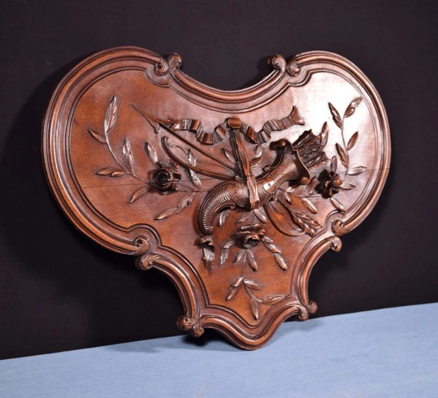 *16" Tall French Antique Highly Carved Louis XV Panel in Walnut Wood Salvage 3