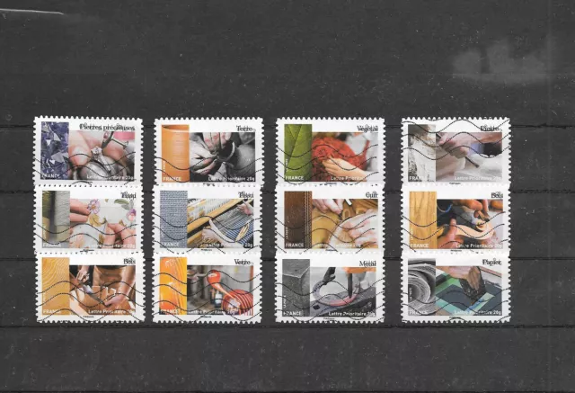 France 2015 L' Art Et La Matiere Serie Complete De 12 Timbres Obliteres