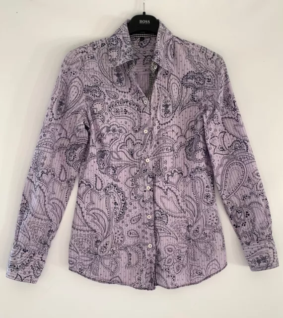 Jette Joop schöne Damen Bluse violett, lila langarm, Paisley, Gr. S/36, sehr gut