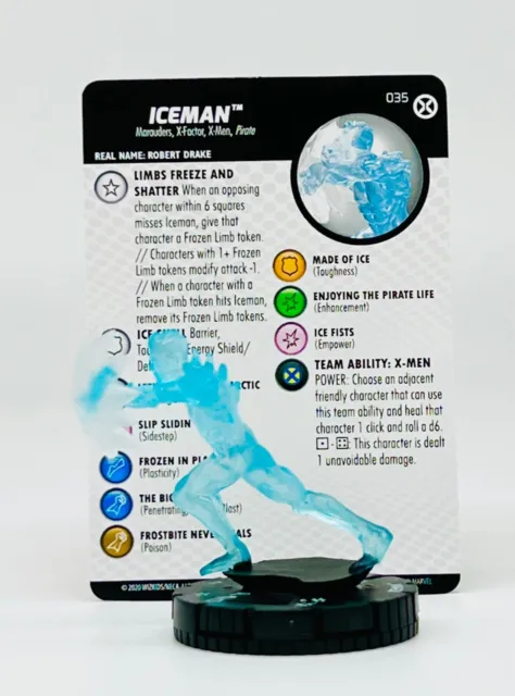 Marvel Heroclix House of X Set Iceman #035 Rare w/ Card