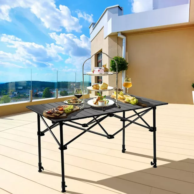 CAMPINGTISCH FALTBAR KLAPPTISCH Alu Aufrollbare Gartentisch Falttisch