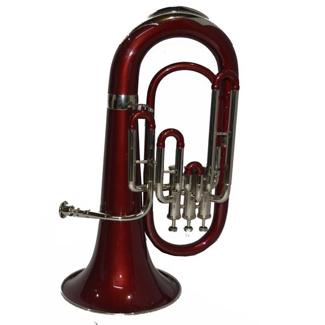 Euphonium 3 Valve Bb Pitch With Including Mouthpiece & Carry Case (Red Silver)