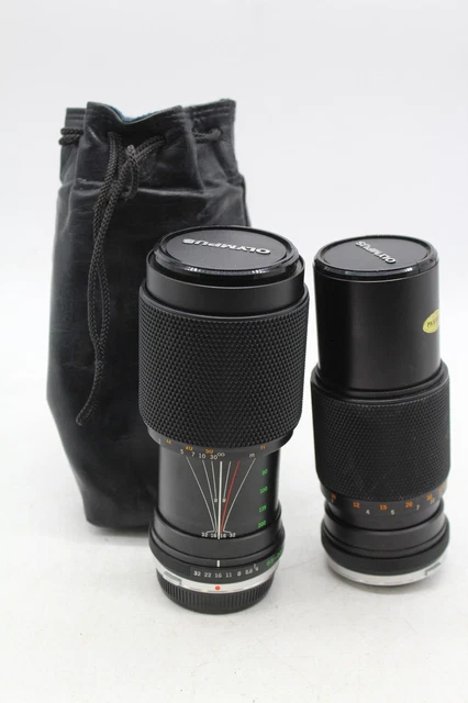 C x2 Vintage Olympus Camera Lenses Inc. OM-System 65-200mm, 100-200mm etc