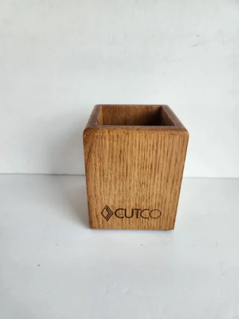 Herramienta de cocina CUTCO utensilio caja de madera de roble bloque soporte contenedor caddy hecho en EE. UU.