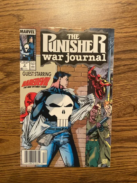 Punisher War Journal #2 VF/NM UPC Newsstand Variant Jim Lee 1988 Marvel Comics