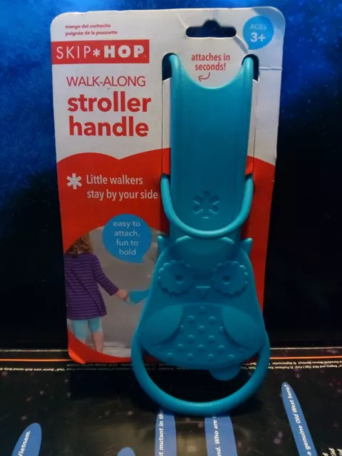 Skip Hop Walk Along Stroller Handle Blue Owl New With Light Scuffs