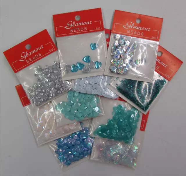 WINTER MIX Sequins seed beads Embellishments embroidery applique arts crafts NEW