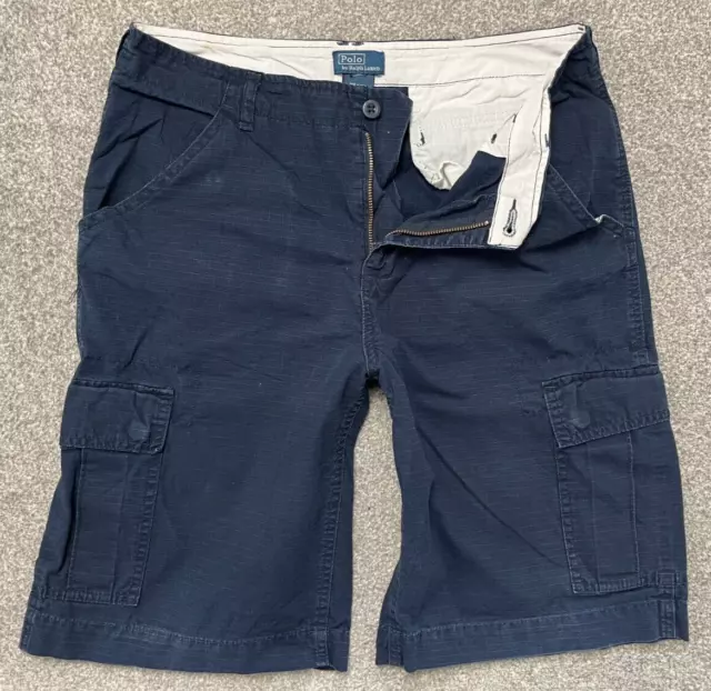 Pantalones cortos de carga/combate Polo Ralph Lauren para hombre W30 calce relajado azul marino