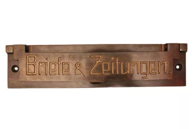 Original antike Briefklappe Briefeinwurf Briefschlitz Briefkasten 1919