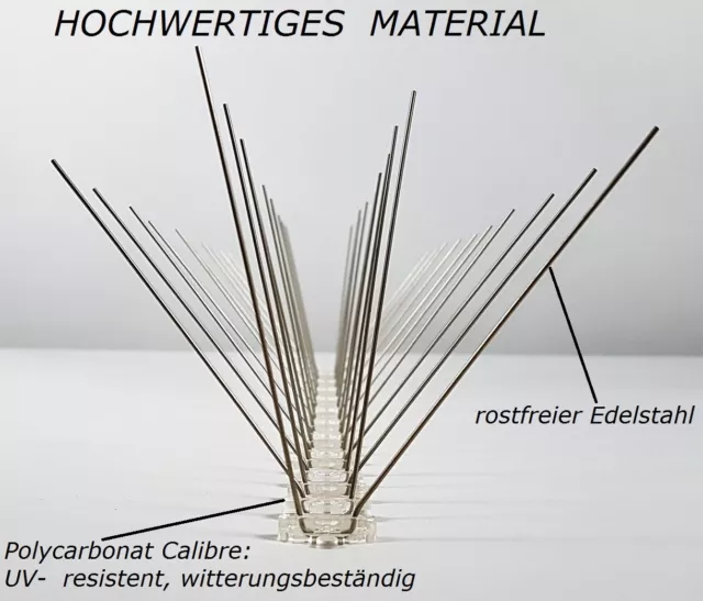 10 St.(5m): Taubenabwehr, Taubenspike, 4-reihig, 50 cm lange Polycarbonatleiste 2