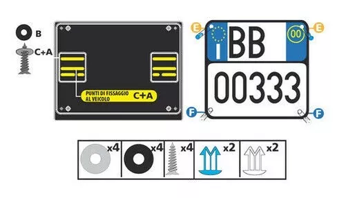 Placa Trasero Cuadrado Acero SUV Vehículo Todo Terreno para Coche 310x240 Negra