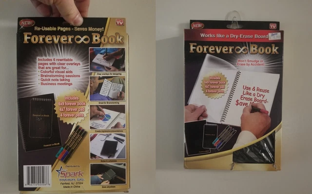 Forever Book - Dry Erase Board Notebook Notepad "As Seen On TV" [Brand New]