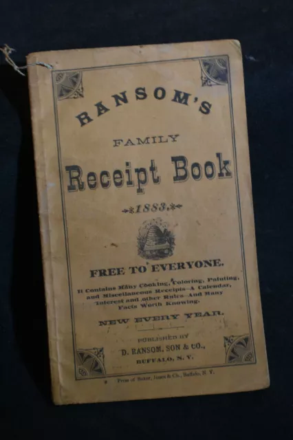 1883 Ransoms Family Receipt Book