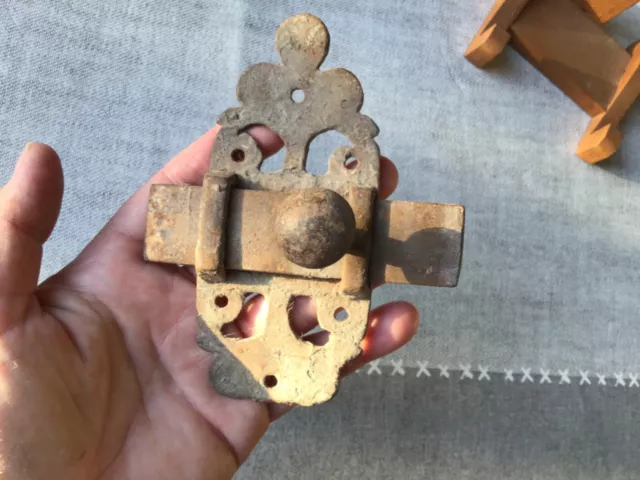 Ancien loquet  de Porte 1900 Portail Fer Forgé Art Déco Objet du XXème
