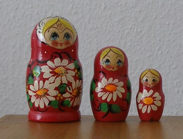 Russische Matroschka, Babuschka, Matryoschka, Matrjoschka! 3 Puppen!GESCHENKIDEE