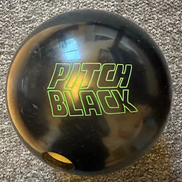 Storm 15 lb pound Pitch Black Urethane Bowling Ball - Once Plugged Fingers