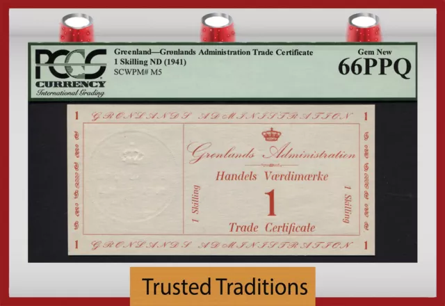 Tt Pk M5 1941 Greenland 1 Skilling Military Issue Pcgs 66 Ppq Pop 1 Finest Known
