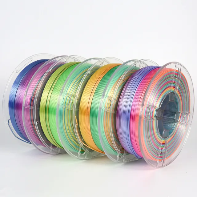 YAH 1.75mm 1kg Multicolor Silk PLA Filament Rainbow for FDM 3D Printer AU