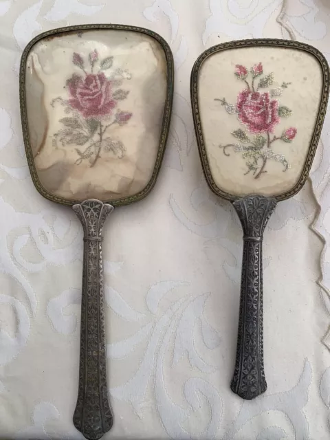 Vintage The Regent Of London Removable Hair Brush  And Hand Mirror