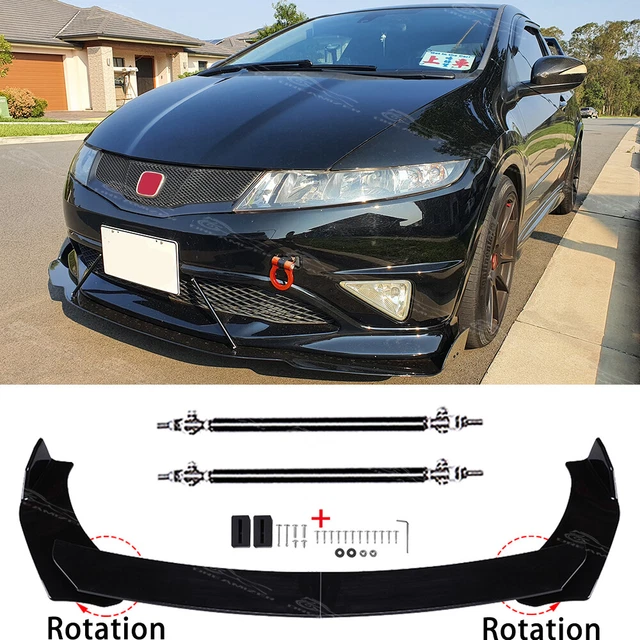 Fn2 Type R R1 Bumper FOR HONDA CIVIC FN2 Type R Front Bumper Lip Splitter Spoiler + Black ...