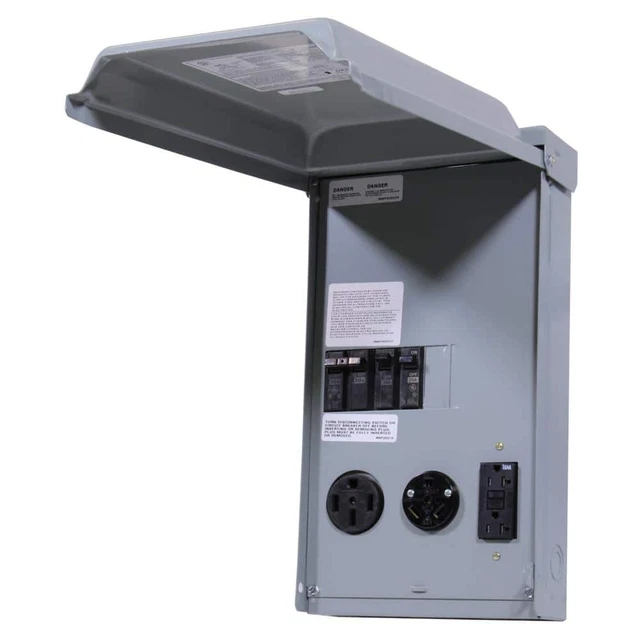 RV Panel 30 and 50 Amp Receptacle 20 Amp GFCI New Enclosed Electrical Outlet Box