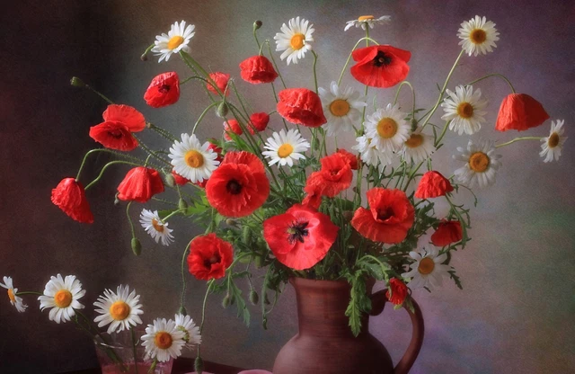 Foto Mural-RAMO DE FLORES - (7764) - NO TEJIDO - Papel pintado - Flor blanca roja XXL