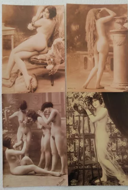 Lote Postales Reproducción Foto Antigua - Desnudo Femenino 3