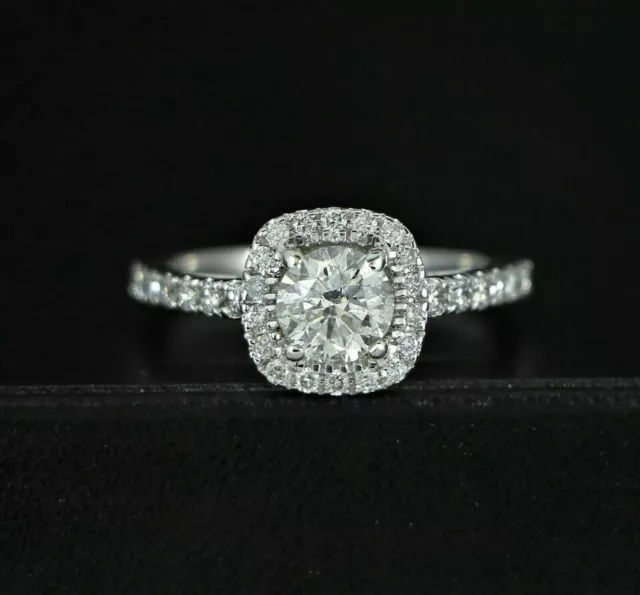 2.00 Ct Lab-Created Round Cut Diamond Engagement Ring 14K White Gold Plated