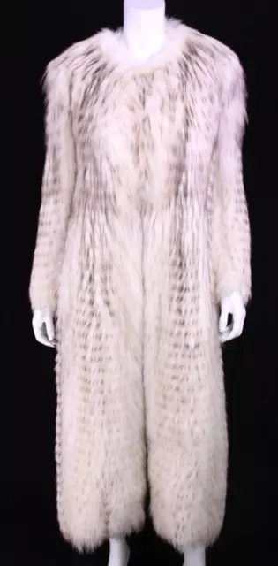 THE ROW $13,900 NWT White & Brown Dyed Fox Fur Long KEIKO Coat M