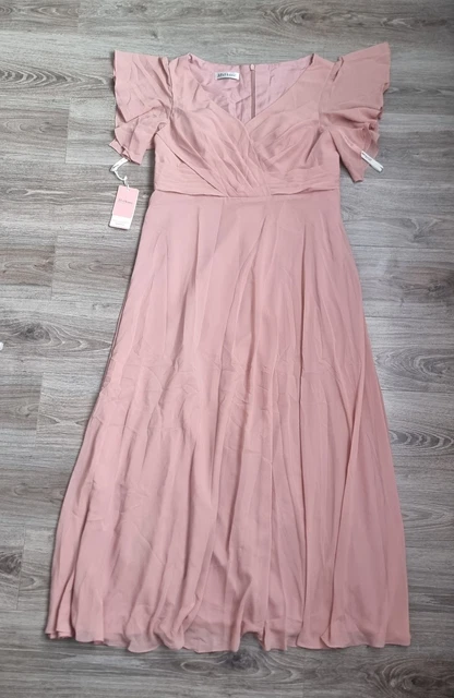 JJS HOUSE A-LINE V-Neck Floor-Length Chiffon Bridesmaid Dress With Ruffle UK 20 27.99 - PicClick UK JJS HOUSE A-LINE V-Neck Floor-Length Chiffon Bridesmaid Dress With Ruffle UK 20 27.99 - PicClick UK