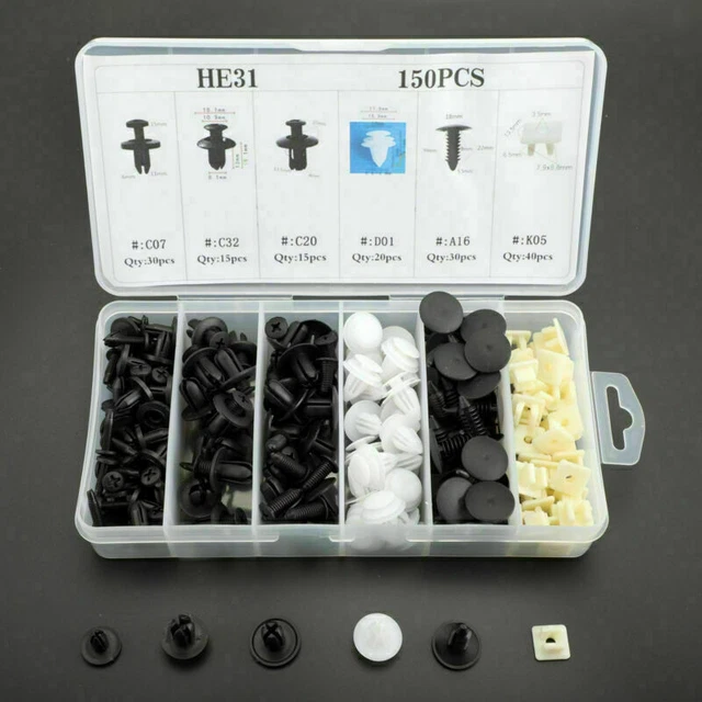 150 PCS Car Bumper Push Pin Rivets Clips Retainer Door Panel Fastener 6 Size USA