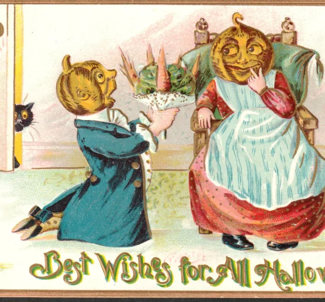 Best Wishes for All Halloween Lovers Cat Gottschalk 2040 JOL Goblin PostCard