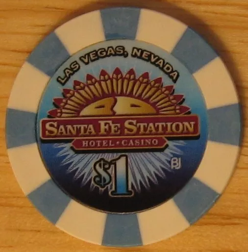 Santa Fe Station $1 Casino Poker Chip Las Vegas Nevada Bud Jones