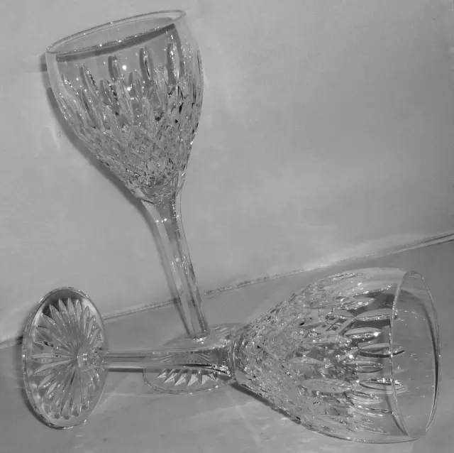 2 Beautiful Stuart Crystal Shaftesbury White Red Wine Glass Glasses