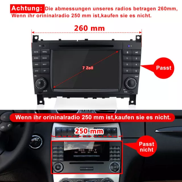 Android 12 Autoradio für Mercedes Benz C-Klasse W203 CLK W209 GPS WIFI BT RDS FM 2