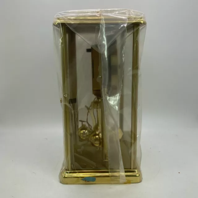 Elgin Quartz Gold Mantle Carriage Anniversary Rectangular Clock Brand New NO BOX 3